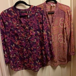 Two tunic style blouses. EUC. Size Medium.